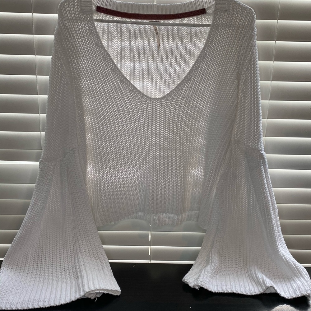 Sweater top with bell sleeves